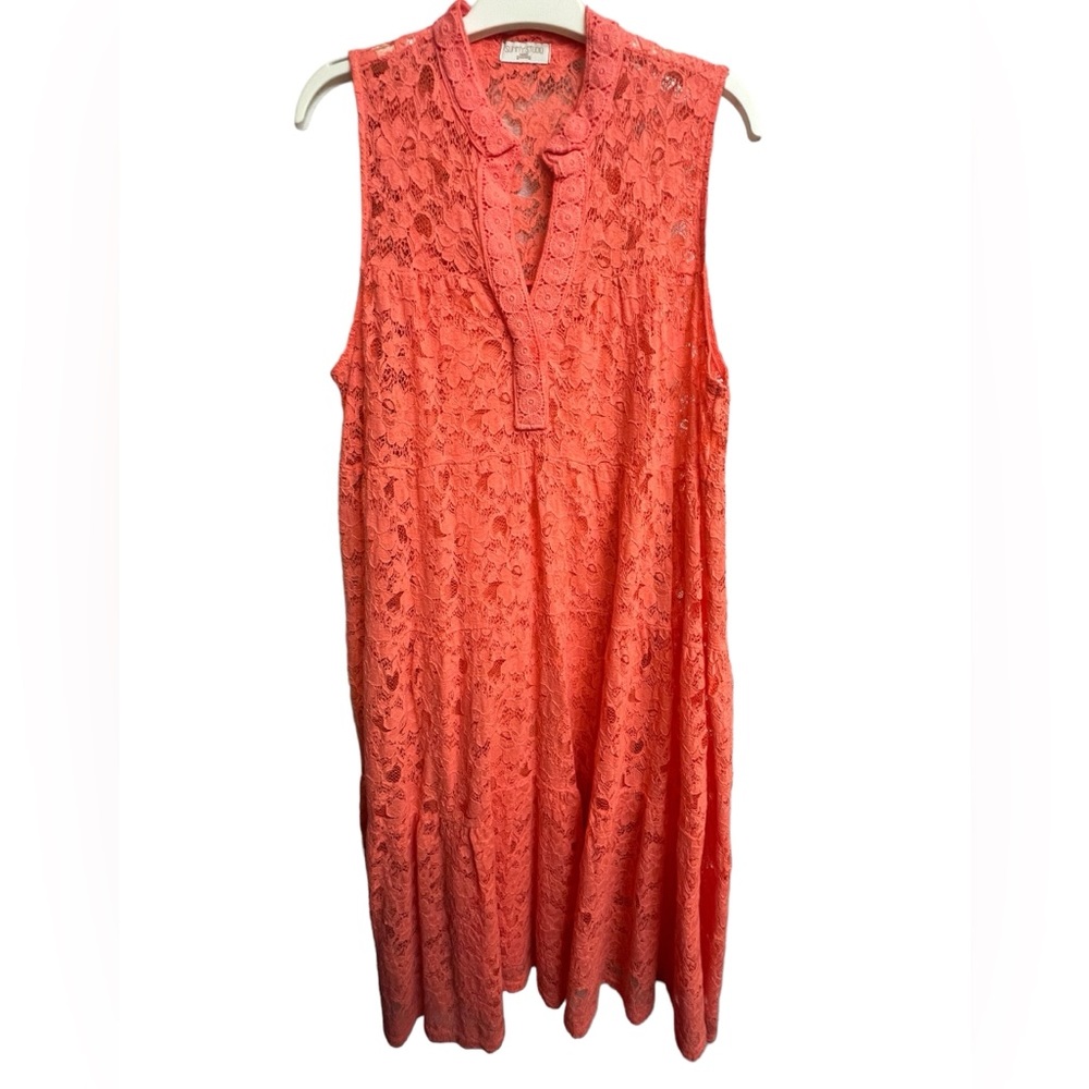 Sunny Studio - Paris - Peach 🍑 Orange Lace  Sundress. Size XL pit - pit 22”